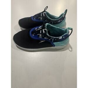 Speedo Surfwalker Water Shoes Kids Size 13 1 Black Blue Aqua Slip On